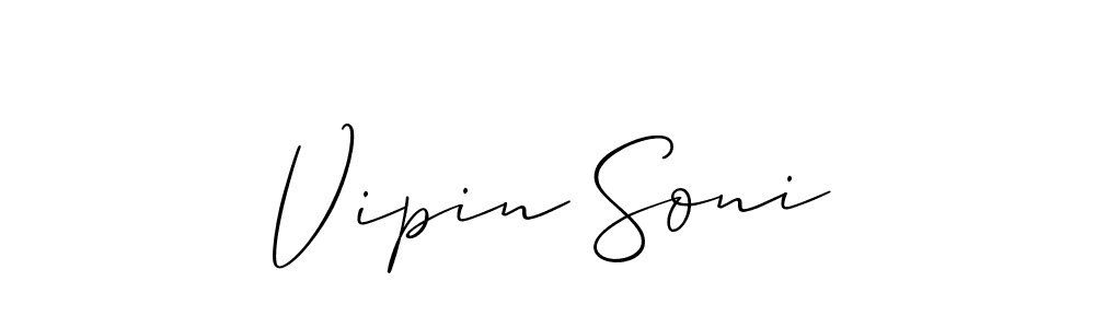 Use a signature maker to create a handwritten signature online. With this signature software, you can design (Allison_Script) your own signature for name Vipin Soni. Vipin Soni signature style 2 images and pictures png