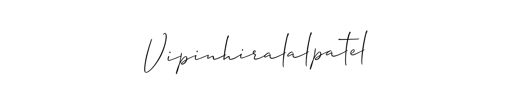 How to make Vipinhiralalpatel name signature. Use Allison_Script style for creating short signs online. This is the latest handwritten sign. Vipinhiralalpatel signature style 2 images and pictures png