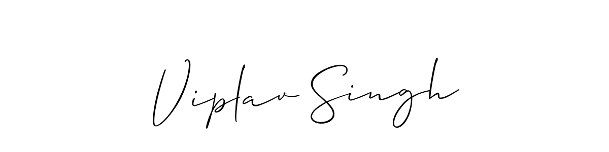 How to make Viplav Singh name signature. Use Allison_Script style for creating short signs online. This is the latest handwritten sign. Viplav Singh signature style 2 images and pictures png