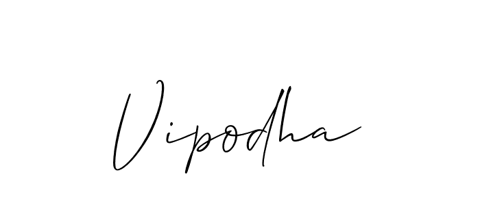How to Draw Vipodha signature style? Allison_Script is a latest design signature styles for name Vipodha. Vipodha signature style 2 images and pictures png