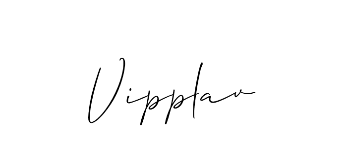 Design your own signature with our free online signature maker. With this signature software, you can create a handwritten (Allison_Script) signature for name Vipplav. Vipplav signature style 2 images and pictures png