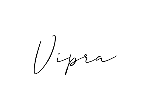 Use a signature maker to create a handwritten signature online. With this signature software, you can design (Allison_Script) your own signature for name Vipra. Vipra signature style 2 images and pictures png