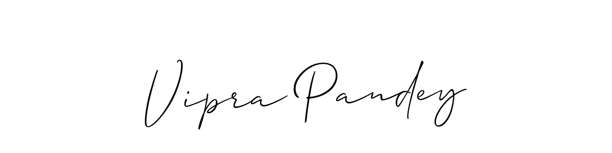You should practise on your own different ways (Allison_Script) to write your name (Vipra Pandey) in signature. don't let someone else do it for you. Vipra Pandey signature style 2 images and pictures png