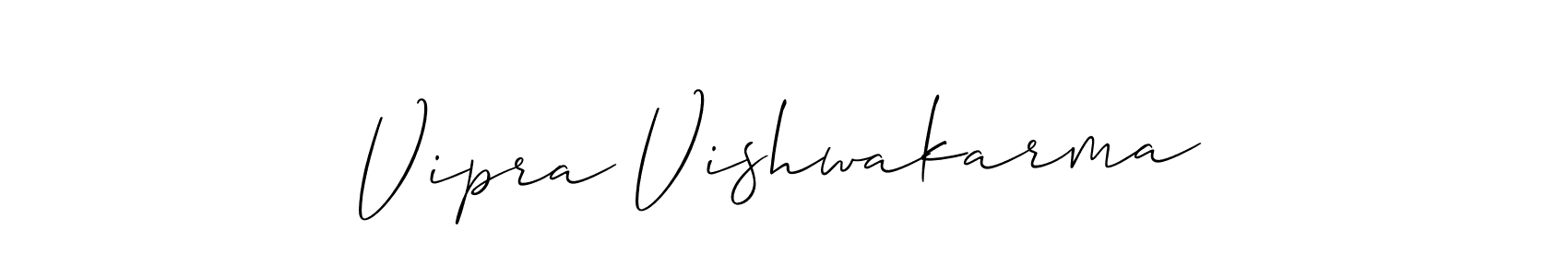 It looks lik you need a new signature style for name Vipra Vishwakarma. Design unique handwritten (Allison_Script) signature with our free signature maker in just a few clicks. Vipra Vishwakarma signature style 2 images and pictures png