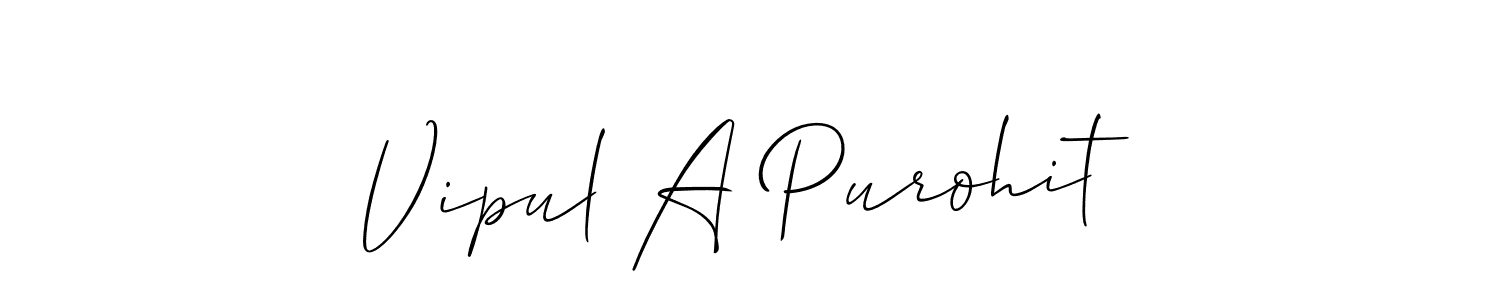 How to Draw Vipul A Purohit signature style? Allison_Script is a latest design signature styles for name Vipul A Purohit. Vipul A Purohit signature style 2 images and pictures png