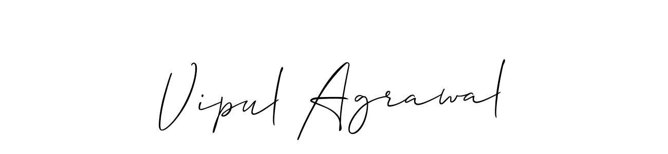 Create a beautiful signature design for name Vipul Agrawal. With this signature (Allison_Script) fonts, you can make a handwritten signature for free. Vipul Agrawal signature style 2 images and pictures png