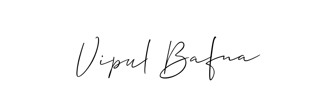 How to make Vipul Bafna name signature. Use Allison_Script style for creating short signs online. This is the latest handwritten sign. Vipul Bafna signature style 2 images and pictures png