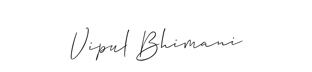 Create a beautiful signature design for name Vipul Bhimani. With this signature (Allison_Script) fonts, you can make a handwritten signature for free. Vipul Bhimani signature style 2 images and pictures png
