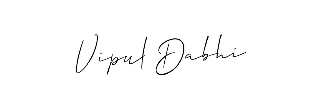 The best way (Allison_Script) to make a short signature is to pick only two or three words in your name. The name Vipul Dabhi include a total of six letters. For converting this name. Vipul Dabhi signature style 2 images and pictures png