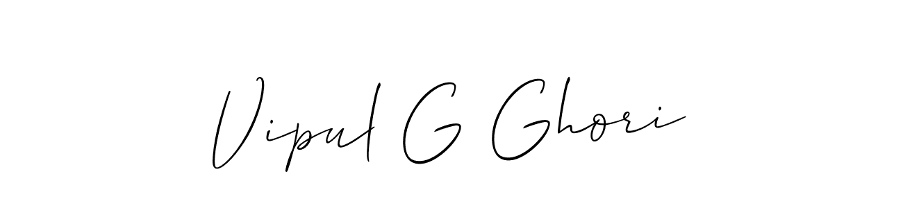 Create a beautiful signature design for name Vipul G Ghori. With this signature (Allison_Script) fonts, you can make a handwritten signature for free. Vipul G Ghori signature style 2 images and pictures png