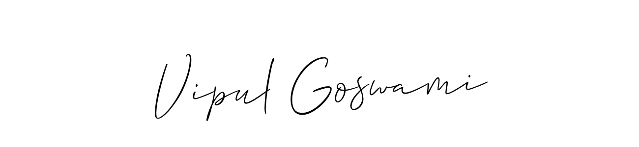 Allison_Script is a professional signature style that is perfect for those who want to add a touch of class to their signature. It is also a great choice for those who want to make their signature more unique. Get Vipul Goswami name to fancy signature for free. Vipul Goswami signature style 2 images and pictures png