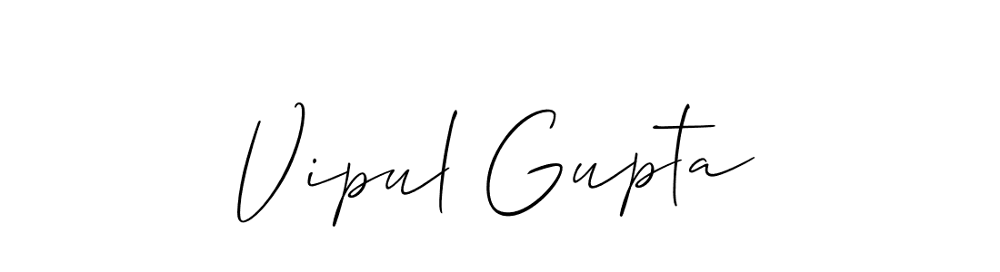 Allison_Script is a professional signature style that is perfect for those who want to add a touch of class to their signature. It is also a great choice for those who want to make their signature more unique. Get Vipul Gupta name to fancy signature for free. Vipul Gupta signature style 2 images and pictures png