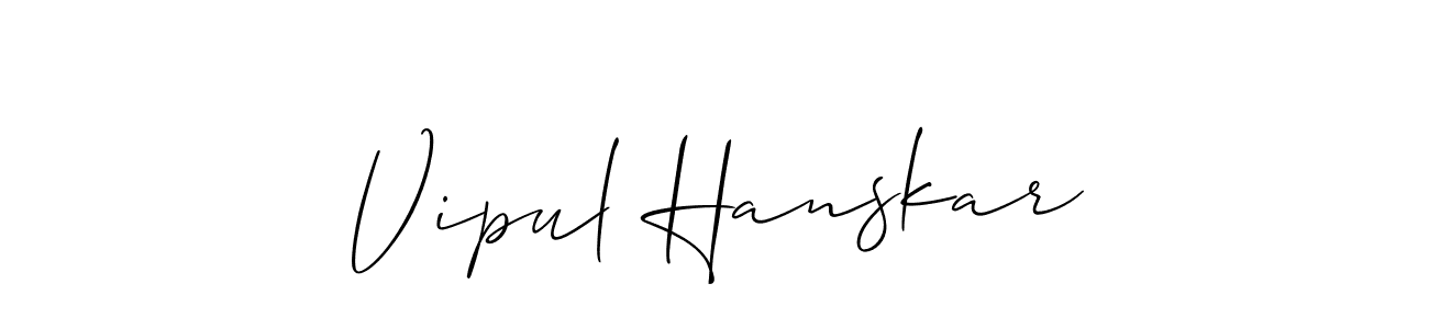 This is the best signature style for the Vipul Hanskar name. Also you like these signature font (Allison_Script). Mix name signature. Vipul Hanskar signature style 2 images and pictures png