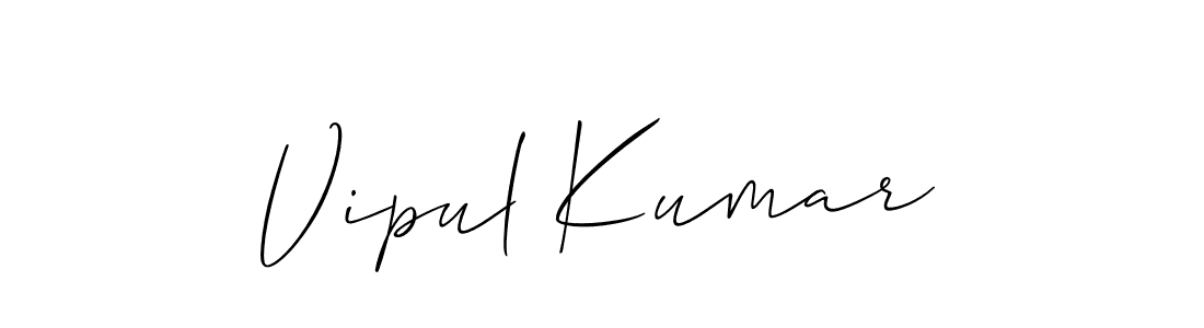 How to make Vipul Kumar name signature. Use Allison_Script style for creating short signs online. This is the latest handwritten sign. Vipul Kumar signature style 2 images and pictures png