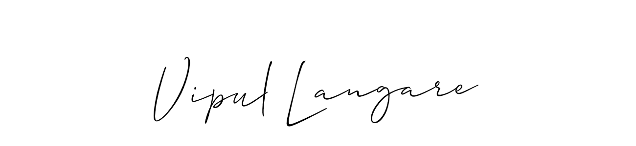 Make a beautiful signature design for name Vipul Langare. With this signature (Allison_Script) style, you can create a handwritten signature for free. Vipul Langare signature style 2 images and pictures png