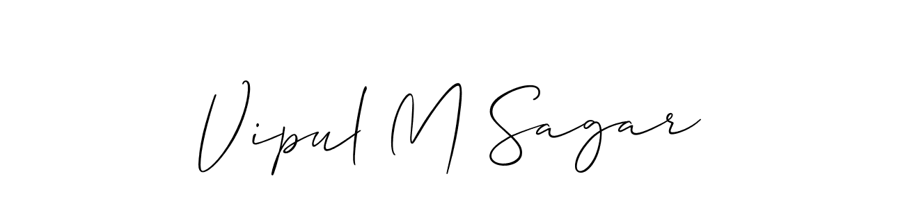 How to make Vipul M Sagar name signature. Use Allison_Script style for creating short signs online. This is the latest handwritten sign. Vipul M Sagar signature style 2 images and pictures png