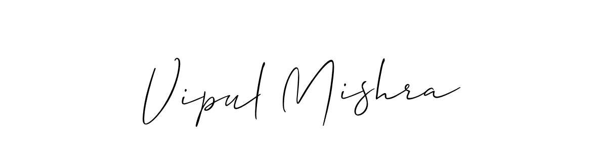 Use a signature maker to create a handwritten signature online. With this signature software, you can design (Allison_Script) your own signature for name Vipul Mishra. Vipul Mishra signature style 2 images and pictures png