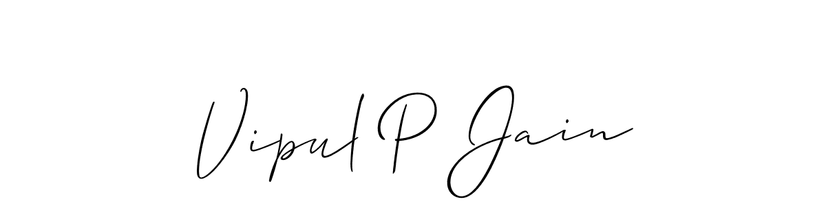Allison_Script is a professional signature style that is perfect for those who want to add a touch of class to their signature. It is also a great choice for those who want to make their signature more unique. Get Vipul P Jain name to fancy signature for free. Vipul P Jain signature style 2 images and pictures png