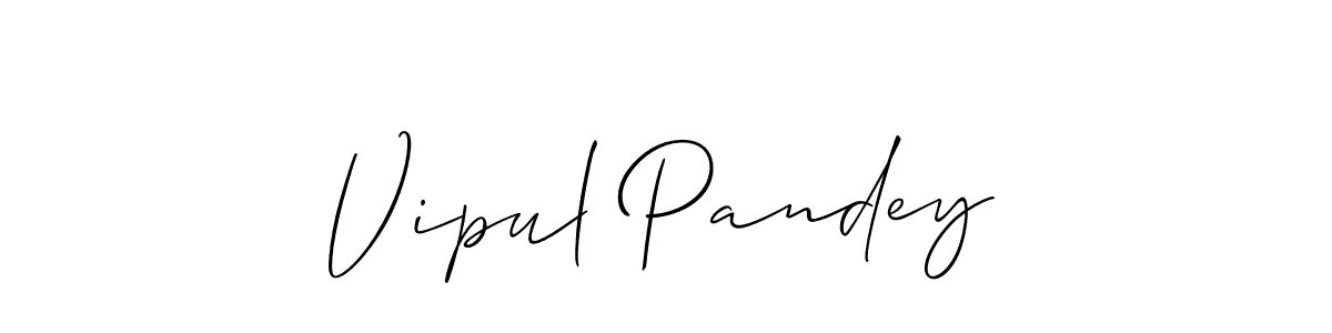 Allison_Script is a professional signature style that is perfect for those who want to add a touch of class to their signature. It is also a great choice for those who want to make their signature more unique. Get Vipul Pandey name to fancy signature for free. Vipul Pandey signature style 2 images and pictures png