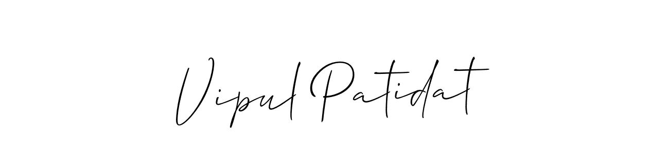 Vipul Patidat stylish signature style. Best Handwritten Sign (Allison_Script) for my name. Handwritten Signature Collection Ideas for my name Vipul Patidat. Vipul Patidat signature style 2 images and pictures png