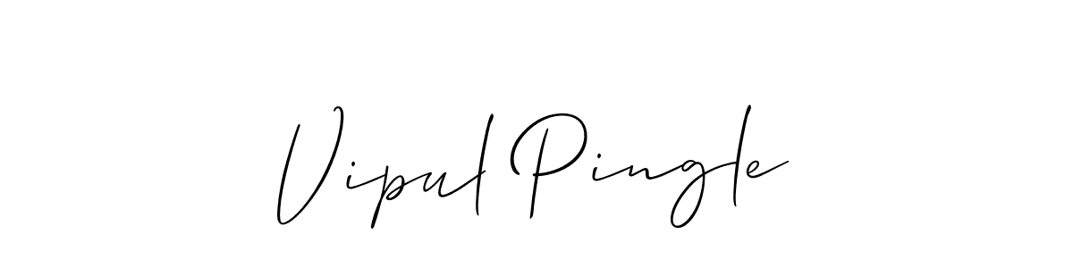This is the best signature style for the Vipul Pingle name. Also you like these signature font (Allison_Script). Mix name signature. Vipul Pingle signature style 2 images and pictures png