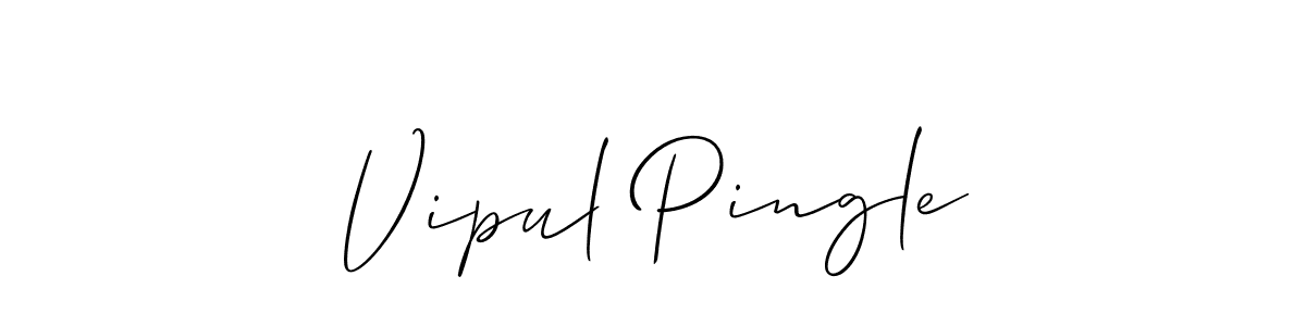 How to Draw Vipul Pingle signature style? Allison_Script is a latest design signature styles for name Vipul Pingle. Vipul Pingle signature style 2 images and pictures png