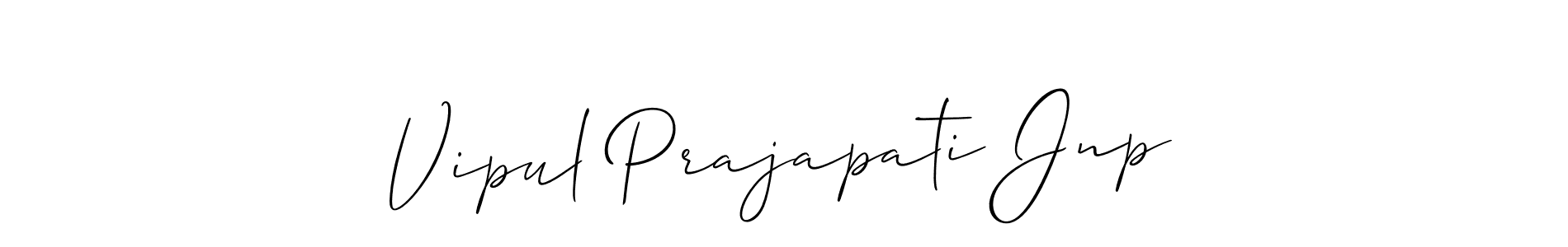 How to Draw Vipul Prajapati Jnp signature style? Allison_Script is a latest design signature styles for name Vipul Prajapati Jnp. Vipul Prajapati Jnp signature style 2 images and pictures png