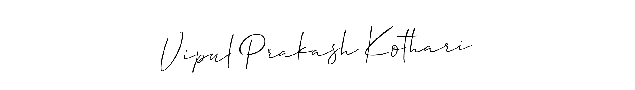 Create a beautiful signature design for name Vipul Prakash Kothari. With this signature (Allison_Script) fonts, you can make a handwritten signature for free. Vipul Prakash Kothari signature style 2 images and pictures png