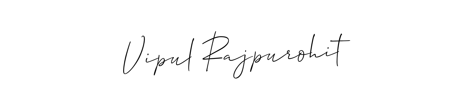 Allison_Script is a professional signature style that is perfect for those who want to add a touch of class to their signature. It is also a great choice for those who want to make their signature more unique. Get Vipul Rajpurohit name to fancy signature for free. Vipul Rajpurohit signature style 2 images and pictures png