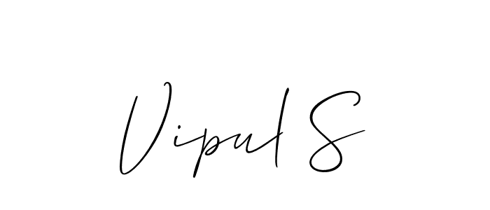 How to Draw Vipul S signature style? Allison_Script is a latest design signature styles for name Vipul S. Vipul S signature style 2 images and pictures png