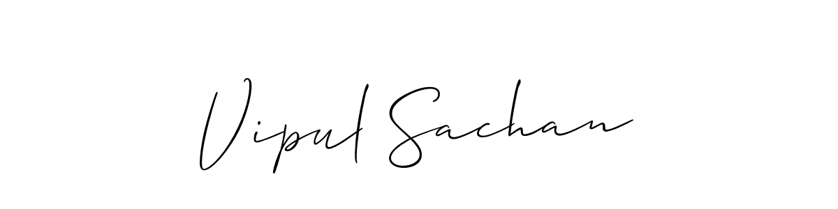 Use a signature maker to create a handwritten signature online. With this signature software, you can design (Allison_Script) your own signature for name Vipul Sachan. Vipul Sachan signature style 2 images and pictures png