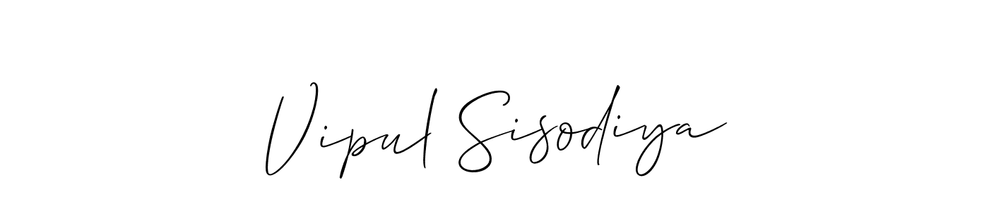 Best and Professional Signature Style for Vipul Sisodiya. Allison_Script Best Signature Style Collection. Vipul Sisodiya signature style 2 images and pictures png