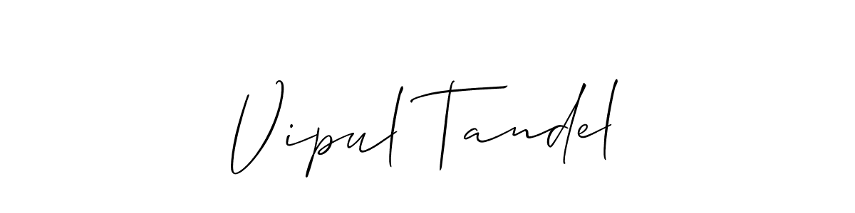 Create a beautiful signature design for name Vipul Tandel. With this signature (Allison_Script) fonts, you can make a handwritten signature for free. Vipul Tandel signature style 2 images and pictures png