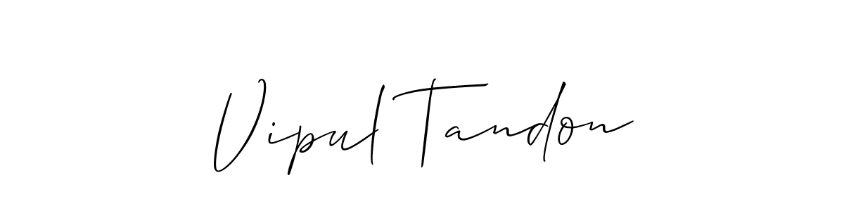 Use a signature maker to create a handwritten signature online. With this signature software, you can design (Allison_Script) your own signature for name Vipul Tandon. Vipul Tandon signature style 2 images and pictures png