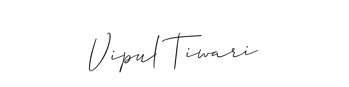 How to make Vipul Tiwari name signature. Use Allison_Script style for creating short signs online. This is the latest handwritten sign. Vipul Tiwari signature style 2 images and pictures png