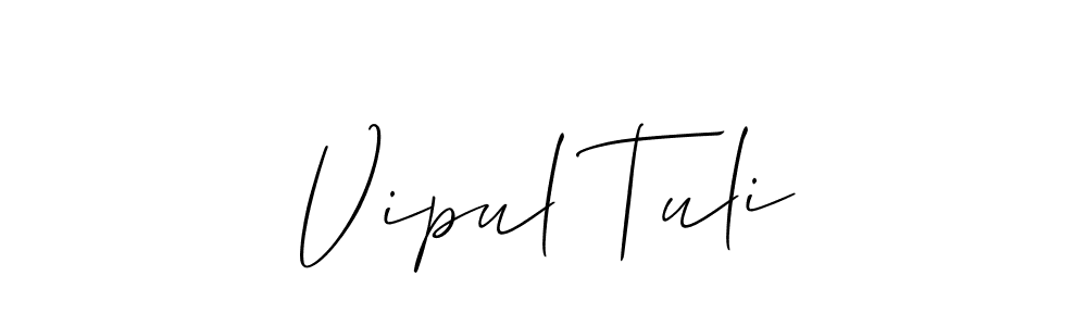You should practise on your own different ways (Allison_Script) to write your name (Vipul Tuli) in signature. don't let someone else do it for you. Vipul Tuli signature style 2 images and pictures png