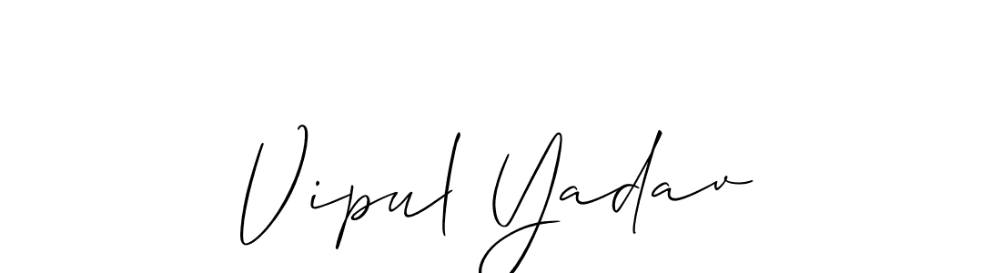 Also You can easily find your signature by using the search form. We will create Vipul Yadav name handwritten signature images for you free of cost using Allison_Script sign style. Vipul Yadav signature style 2 images and pictures png