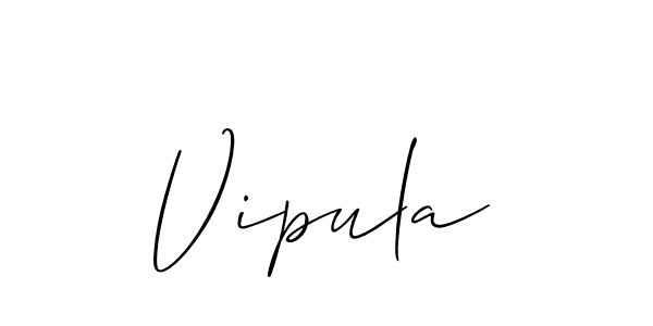 The best way (Allison_Script) to make a short signature is to pick only two or three words in your name. The name Vipula include a total of six letters. For converting this name. Vipula signature style 2 images and pictures png