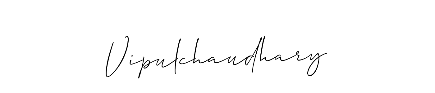 Make a beautiful signature design for name Vipulchaudhary. With this signature (Allison_Script) style, you can create a handwritten signature for free. Vipulchaudhary signature style 2 images and pictures png