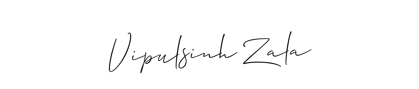 You should practise on your own different ways (Allison_Script) to write your name (Vipulsinh Zala) in signature. don't let someone else do it for you. Vipulsinh Zala signature style 2 images and pictures png
