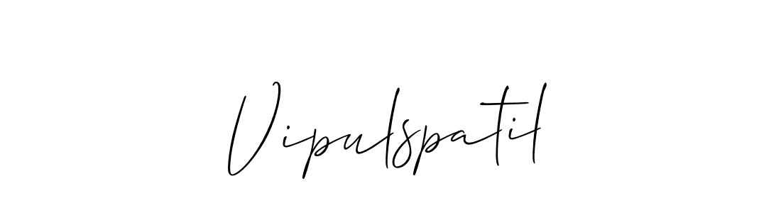 How to make Vipulspatil name signature. Use Allison_Script style for creating short signs online. This is the latest handwritten sign. Vipulspatil signature style 2 images and pictures png