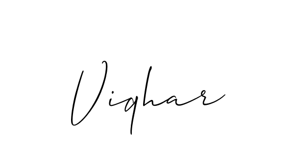 You should practise on your own different ways (Allison_Script) to write your name (Viqhar) in signature. don't let someone else do it for you. Viqhar signature style 2 images and pictures png