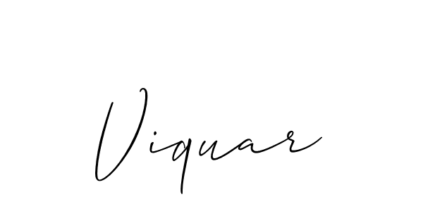 Allison_Script is a professional signature style that is perfect for those who want to add a touch of class to their signature. It is also a great choice for those who want to make their signature more unique. Get Viquar name to fancy signature for free. Viquar signature style 2 images and pictures png