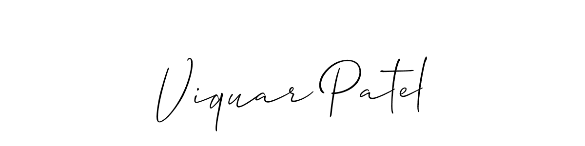 Also we have Viquar Patel name is the best signature style. Create professional handwritten signature collection using Allison_Script autograph style. Viquar Patel signature style 2 images and pictures png