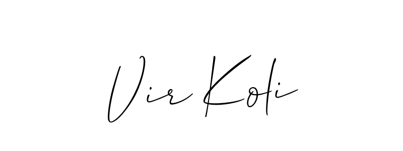 Create a beautiful signature design for name Vir Koli. With this signature (Allison_Script) fonts, you can make a handwritten signature for free. Vir Koli signature style 2 images and pictures png