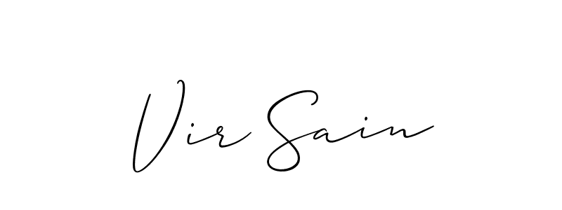 Create a beautiful signature design for name Vir Sain. With this signature (Allison_Script) fonts, you can make a handwritten signature for free. Vir Sain signature style 2 images and pictures png
