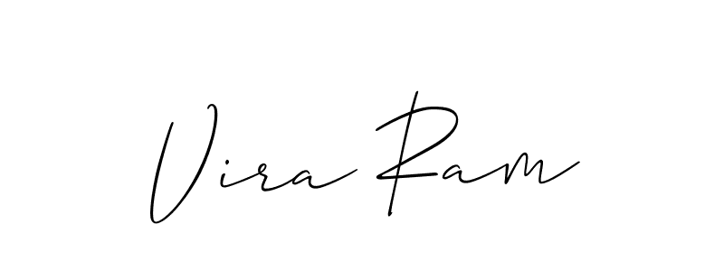 How to make Vira Ram name signature. Use Allison_Script style for creating short signs online. This is the latest handwritten sign. Vira Ram signature style 2 images and pictures png