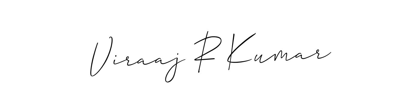 You can use this online signature creator to create a handwritten signature for the name Viraaj R Kumar. This is the best online autograph maker. Viraaj R Kumar signature style 2 images and pictures png