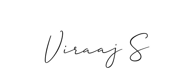 Use a signature maker to create a handwritten signature online. With this signature software, you can design (Allison_Script) your own signature for name Viraaj S. Viraaj S signature style 2 images and pictures png