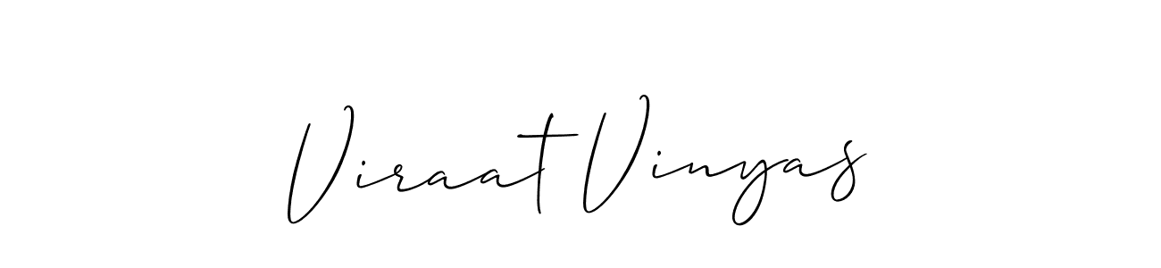 How to make Viraat Vinyas name signature. Use Allison_Script style for creating short signs online. This is the latest handwritten sign. Viraat Vinyas signature style 2 images and pictures png